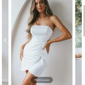 SIOBHAN STRAPLESS MINI DRESS FOREST WHITE